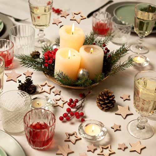 100 Pcs Small Wooden Stars for Crafts Hollow Star Shape Wood Natural Wooden Cutouts Ornaments Laser Cut Unfinished Small Ornaments Decorating Painting Wood Cutouts for Christmas Party Wedding - Thumbnail 3