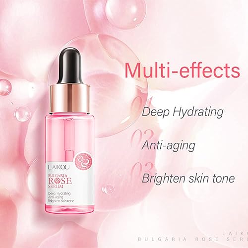 Miniatura 5 de Rose - Suero hidratante facial antienvejecimiento, antiarrugas, esencia suave, mejora la piel de la cara, cuidado diario de la piel, ilumina,