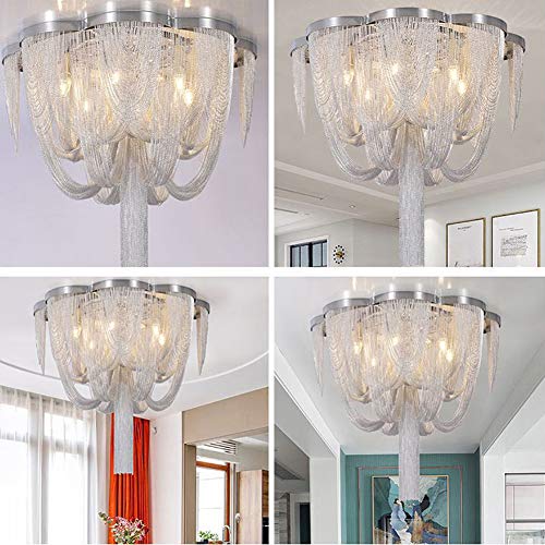 Lustre duplex moderne E14 de 50cm pour plafond de salon et loft chic - 7
