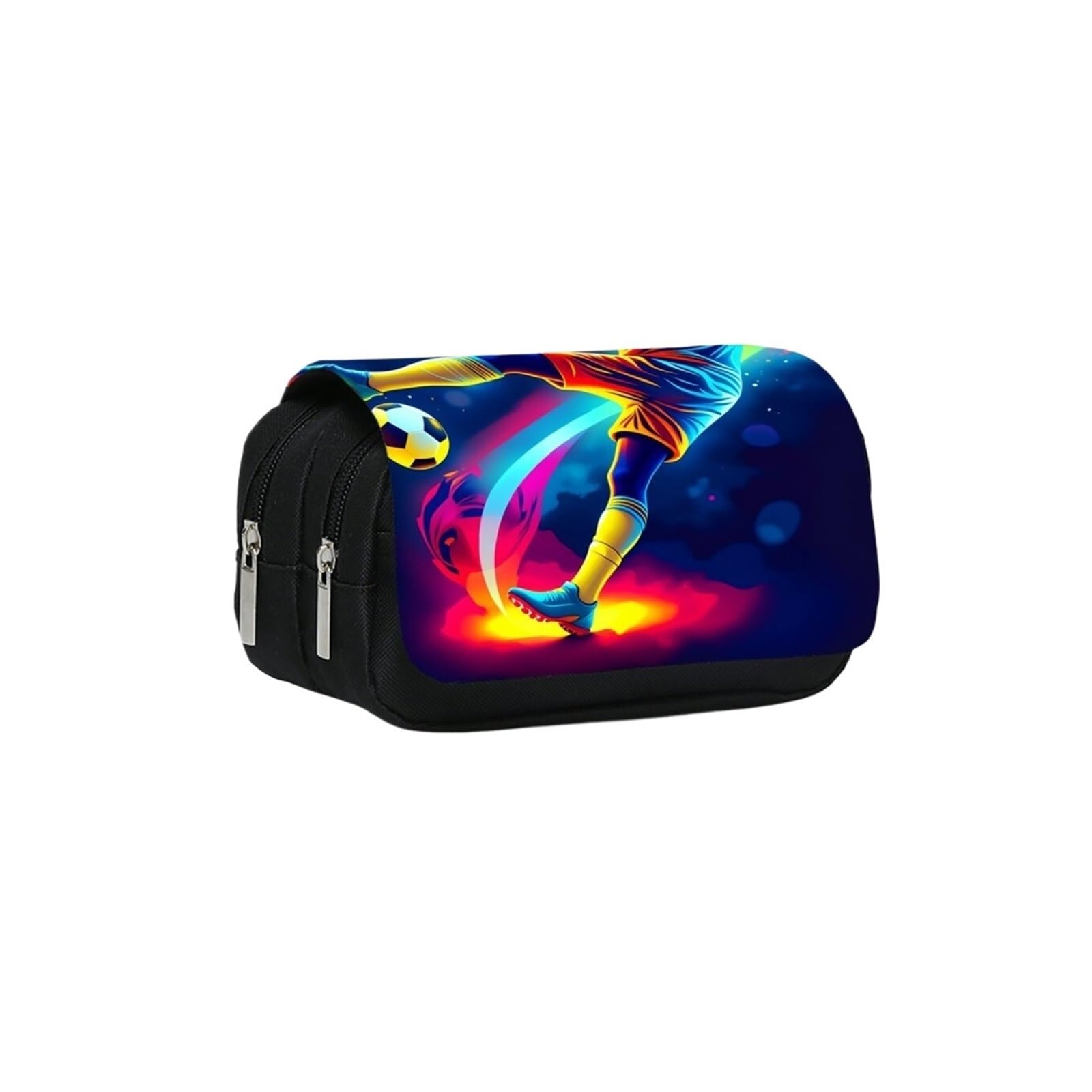 Portapenne da calcio for la scuola | Flip a doppio strato, cartone animato 2D, regalo for adolescenti, custodia for cancelleria(Red)