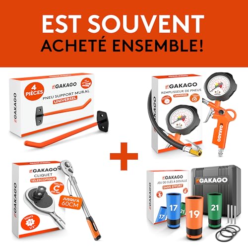 Clé pour écrous de roue télescopique Gakago : desserrage de pneu crevé rapide