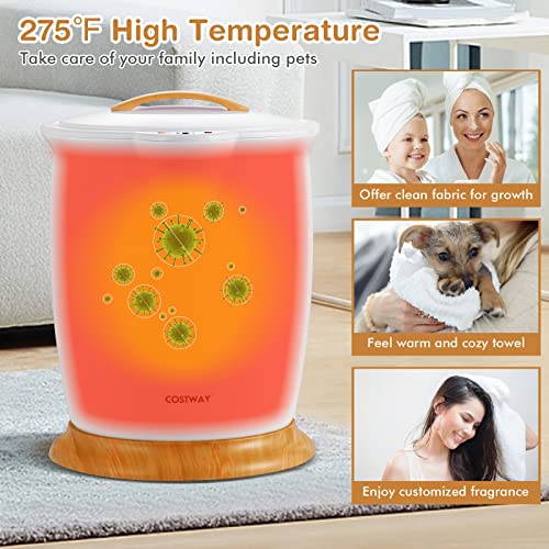 Costway Bucket Style Towel Warmer, Large Towel Warmer With Fragrance Holder, Fits Up To Two 40” X 70” Oversized Towels, Bathrobes, Blankets, Auto Shut Off, Luxury Towel Warmer For Bathroom, Spa #TOP7