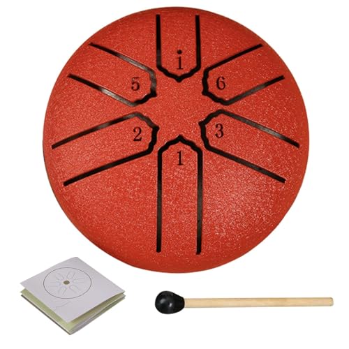 Rain Drum for Outside | 3 Inches 6 Tones Steel Tongue Drum Rain Chime | Outdoor Rain Chime Musical Instrument | Handpan Meditation Drum For Garden | Balmy Rain Drum For Kids | Ethereal Drum for Rain