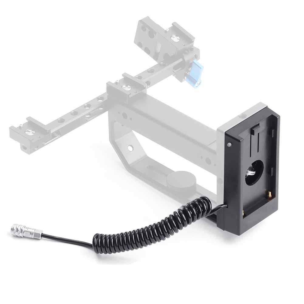 VBESTLIFE F970 Dummy Batterie Koppler, 12V Dummy Akku Adapter Mount Platte für BMD BMPCC 4K Kamera für NPF970, F960, F770, F750, F570, F550 Batterien mit Tipp Licht