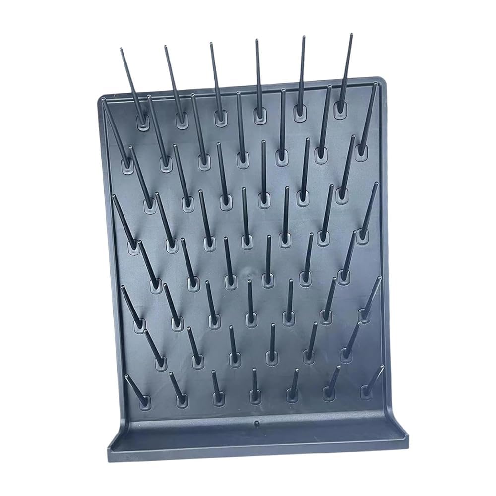 Estante de secado de cristalería, diseño de encimera de montaje en pared para tubos de ensayo y botellas de laboratorio, ideal para secado y organización de cristalería de laboratorio