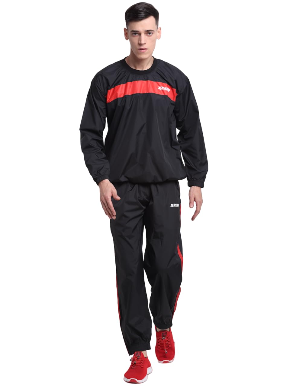 Xpeed Men's Sauna Suit Light || Black Polyester Woven Coated || Sauna Suit For Fitness || Weight Loss || Exercise || Gym Training || Light sauna suit Versatile use for Gym (Pack of 1)-image-6