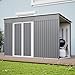 Gerätehaus Metall 10x4 FT 311x123x181 cm – Gartenschuppen mit Doppeltür, Schloss & verzinktem Stahl, wetterfest robust für Werkzeuge, Fahrräder & Rasenmäher, Garten, Terrasse, Hof