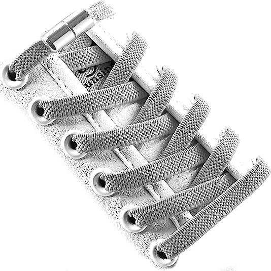 LIMBANI BROTHERS 1Pairs Black Elastic No Tie Shoelaces with magnetic buckles,Tieless Elastic Shoe Laces for Sneaker, Stretch Tieless Shoelaces for Adults and Kids (Grey) (B0CJPH818L) Amazon Price History, Amazon Price Tracker