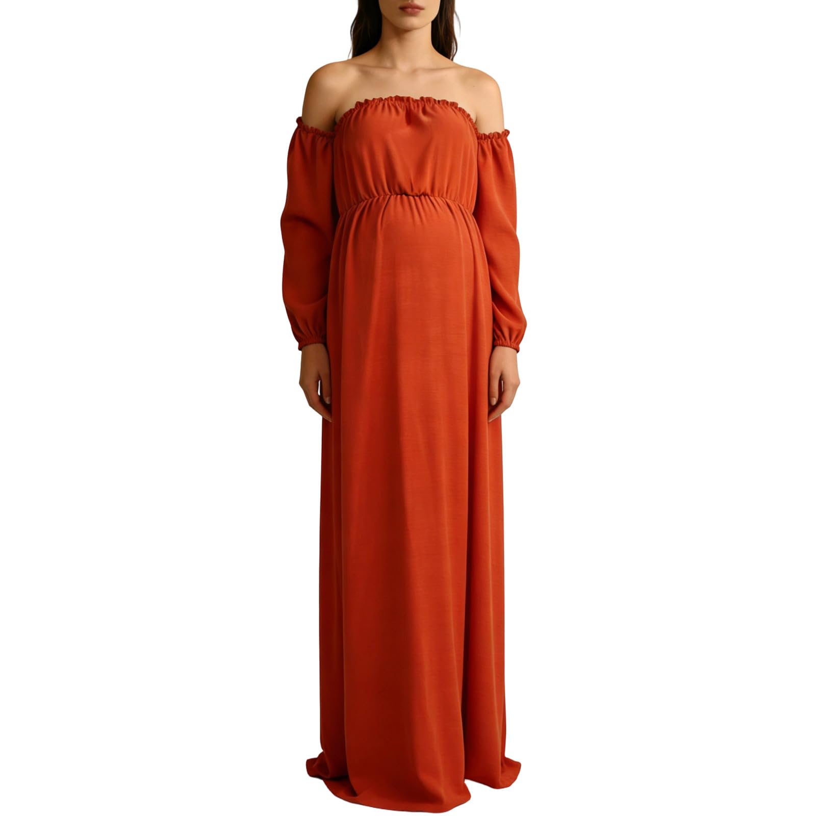 Vestido de maternidad de poliéster transpirable para sesión de fotos de embarazo y ropa cotidiana Mujeres embarazadas, vestido con abertura lateral, cómodo embarazo