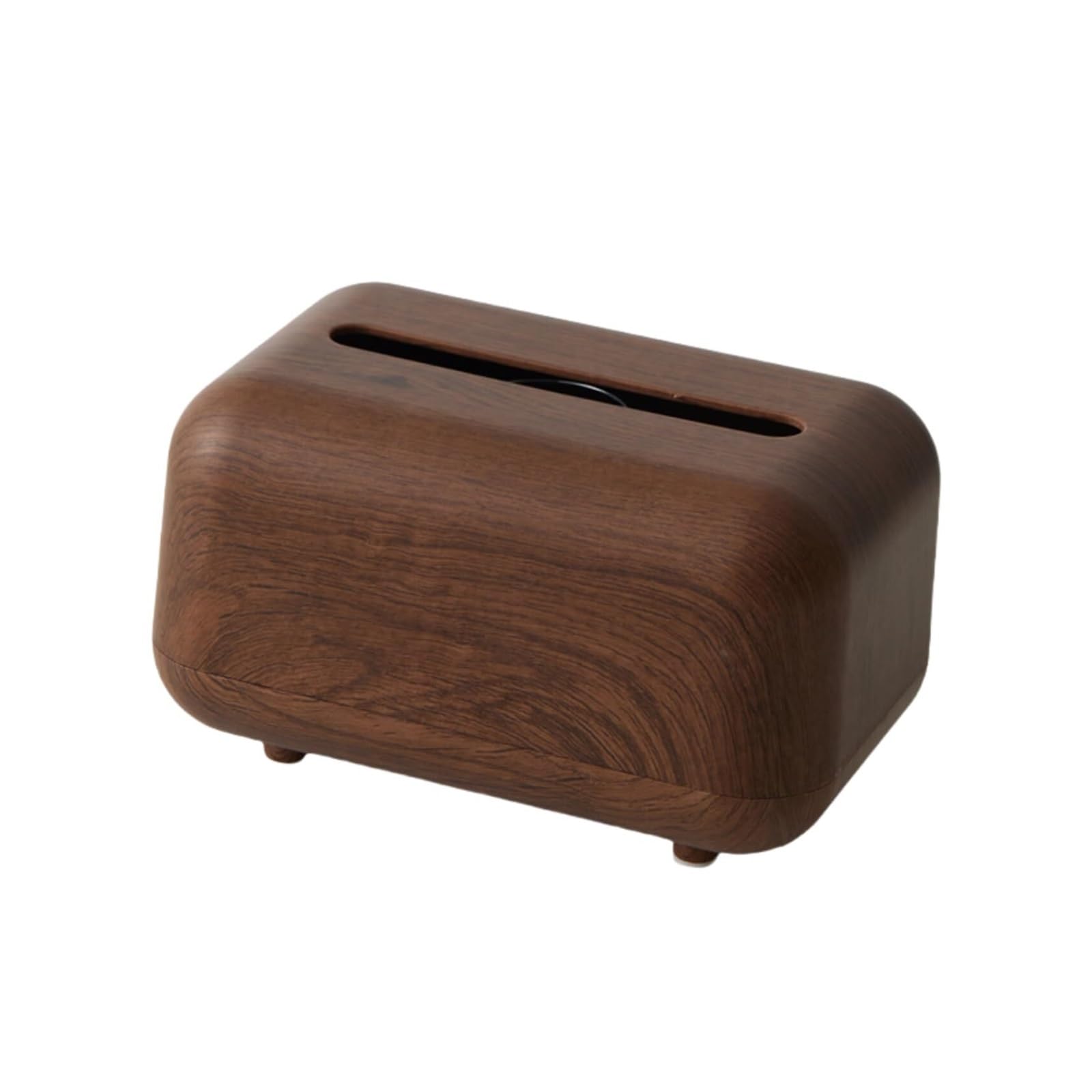 Tissue Dispenser Box Tissue Box Cover With Magnetic Spring Refined Imitation Wood Fabric Dispenser Holder Apartment Must Haves(Coffee)
