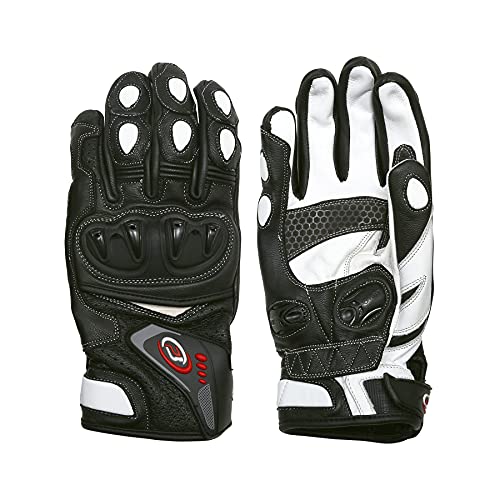 Gants moto Knox SPS en cuir de qualité supérieure avec manchette courte