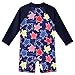 Boys Long Sleeve Zip Sunsuit UPF 50+ Sun Protection Quick-Dry Swimsuit NavyTurtle, 1-2 Years