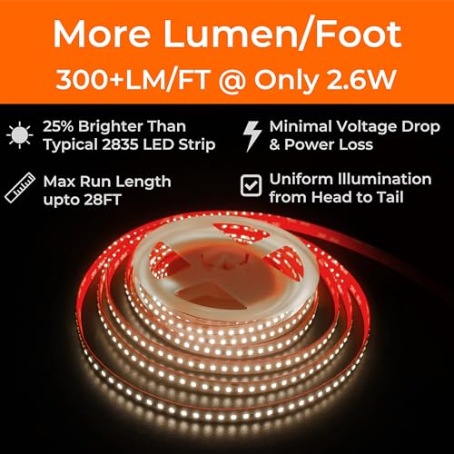 Tira de LED 24V 2835 32.8 pies Luz Blanco Neutro miniatura 4