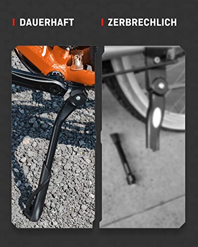 HENMI Fahrradständer 24-29 Zoll, Höheverstellbar Seiten-Ständer für E-Bike, Montainbike, Trekkingrad, Cityrad. Max. Belastung 35 kg