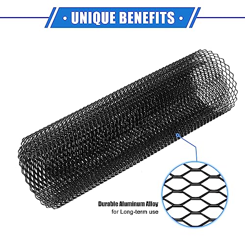 Image of Car Grill Mesh, 40x13 Inch 12x6mm Hexagon Hole Car Pickup Truck Grille Mesh Sheet Air Intake Insert Universal for Car Multifunctional Aluminum Alloy Black