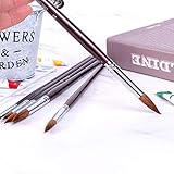 Artist Paint Brushes-Superior Sable Hair Artists Round Point Tip Paint Brush Set Watercolor Acrylic Painting Supplies