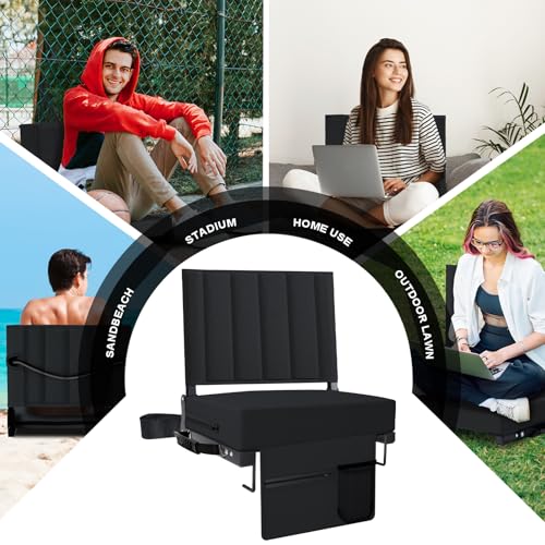 image for Aliphon Stadium Seat for Bleachers with Back Support and Cushion, Blea