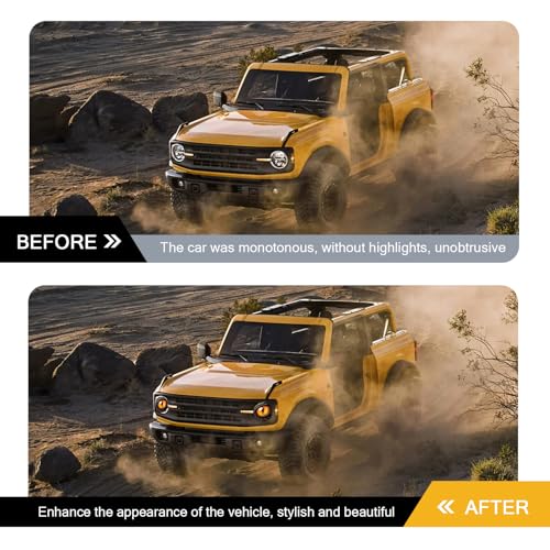 Image of 2 PCS Beast Eyes Decals, 3D Stereo Eyes Light Stickers, Round Eyes Light Decal, Wrangler Accessories Eyes Modification, Cool Car Body Decoration Stickers, Compatible with Wrangler (Orange)
