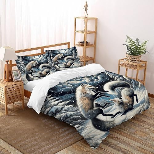 Housse de couette avec fermeture éclair parure lit microfibre