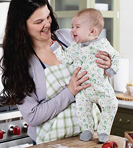 Image of Burt's Bees Baby unisex-baby Sleep & Play, Organic One-piece Romper-jumpsuit Pj, Zip Front Footed Pajama