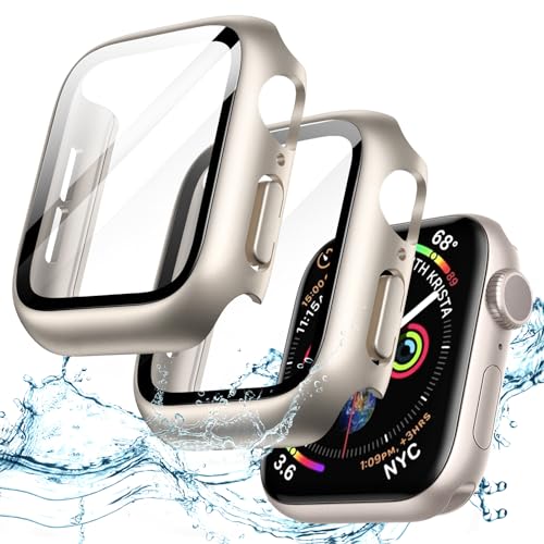 JETech Coque Étanche avec Protection D'écran pour Apple Watch SE 3/2/1 (2025/2022/2020) / Series 6 5 4 40mm, Film en Verre Trempé Intégré, Étui Housse de...