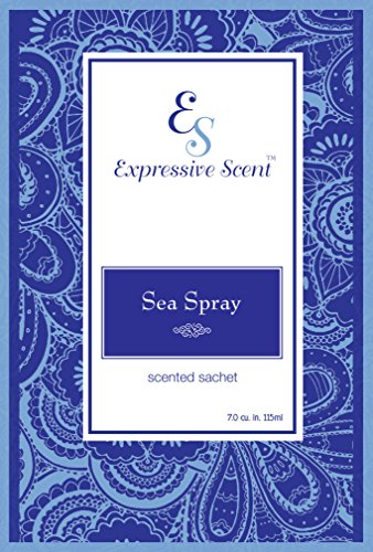 Expressive Scent – Home Fragrance Aromatic Sachets: Premium Long-Lasting Aroma, for Drawers Dressers Closets Car Kitchen, Sea-spray