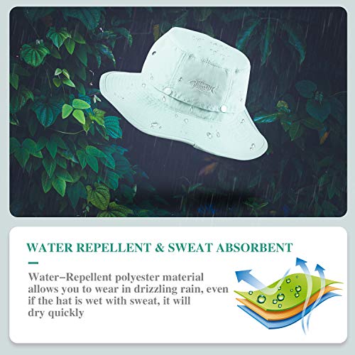 Image of Palmyth Head Net Hat, Sun Hat Safari Hat | UPF 50+, Removable Neck Flap, Water-Repellent, Wide Brim, Adjustable Chin Strap for Fishing and Gardening