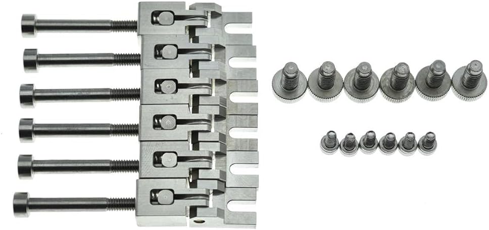 Dopro Guitar Stainless Steel Double Locking Tremolo Bridge Saddles and Screws for FR Tremolos