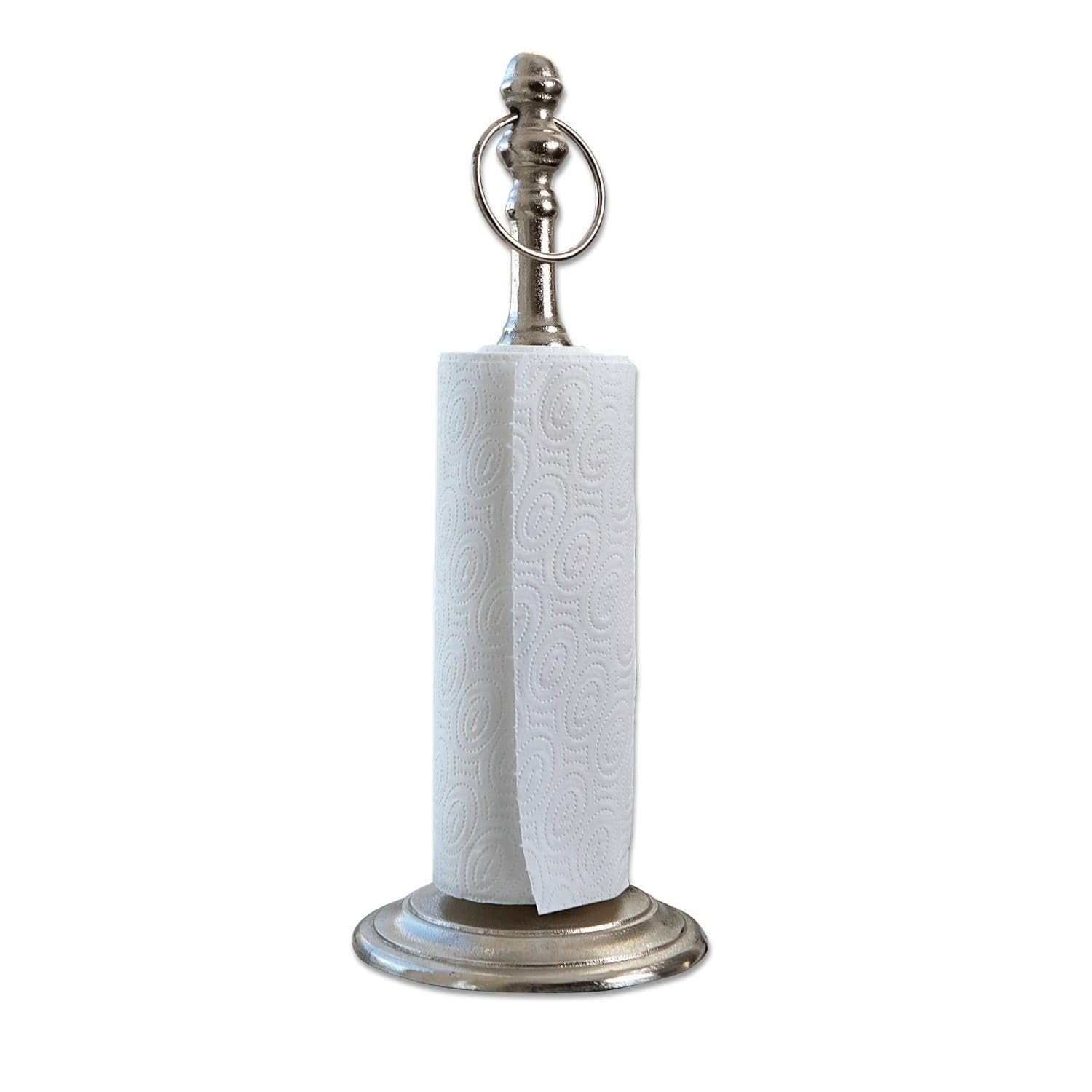 LOBERON Luciel Dérouleur d'essuie-tout - En aluminium pur - Finition vieillie, argenté vieilli