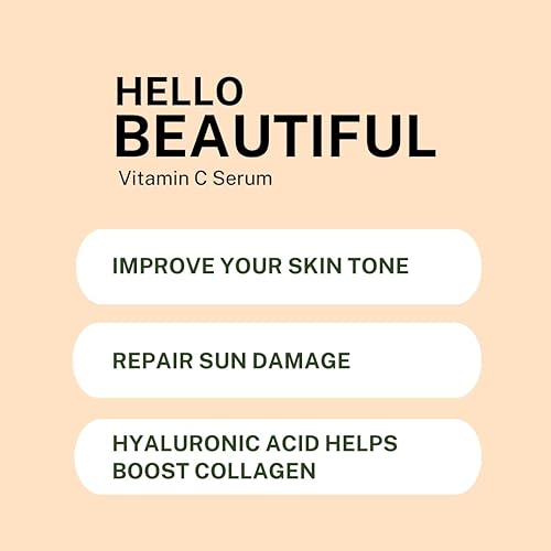 Miniatura 3 de Hello Beautiful Vitamin C Face Serum - Boost Skin Collagen Hydrate & Plump Skin Anti Aging Anti Wrinkle Facial Serum For Skin Brightening