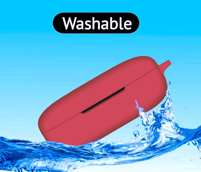 Image of Pouch for Mivi Duopods M20 Protective Soft Silicone Case Cover with Hook (Cover Only) (Wine-Red)