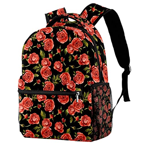 Sac à dos léger Fleur Rose et Sauvage pour livres d'école des garçons et filles