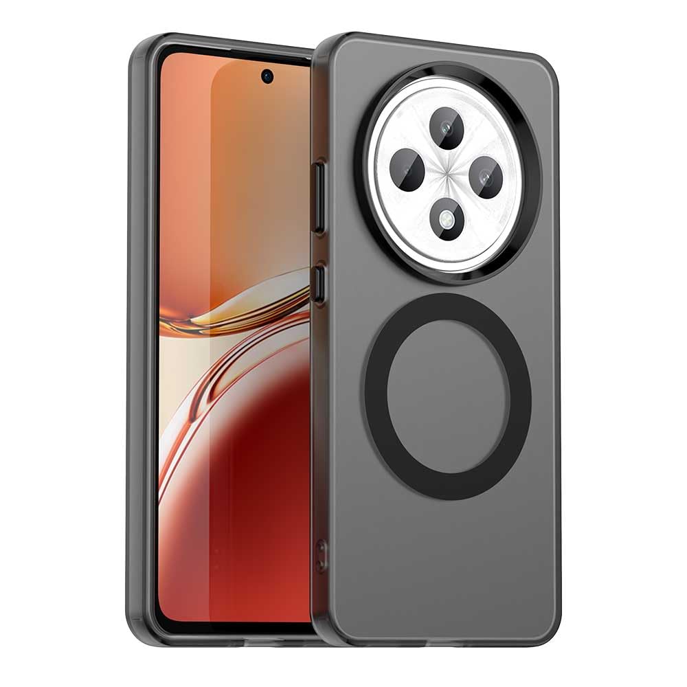 Compatible with Oppo Reno 12F 4G / Reno 12F 5G / Reno 12 FS Case Cover,Supports Wireless Charging,Shockproof Magnetic Phone Case，Compatible with Oppo F27 5G Case Black