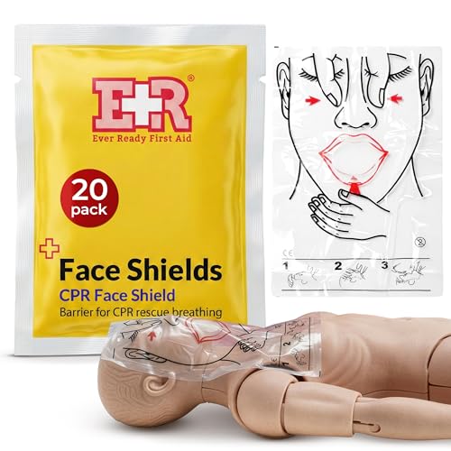 Ever Ready First Aid CPR Face Shield fits Adults, Children and Infants - 20 Pack