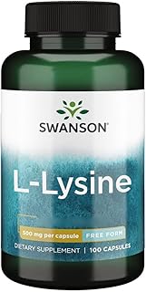 Swanson, L-Lysine, 500mg, 100 Capsules, High Dose, Lab-Tested, Soy Free, Gluten Free, Non-GMO