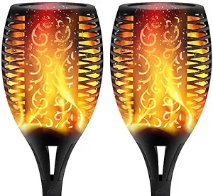 UGAOO Solar Mashal Torch Light for Outdoor(Set of 2) - Ideal for Balcony, Gate, Driveway, Landscape Decor - Automatic, Waterproof, 96 LEDs, 2200 mAh