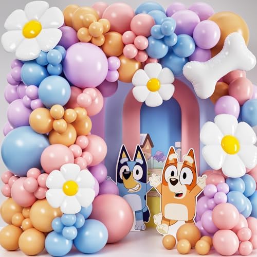 ALL-IN-1 Blue Balloon Arch Kit with BONUS Bone & Daisy Balloons f...