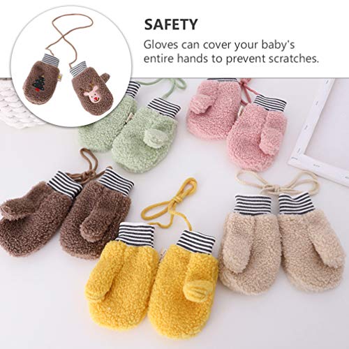 KESYOO 1 par de Luvas de Inverno BebÃª Luvas de Dedo Inteiro Luvas Quentes de Inverno de Natal Trico