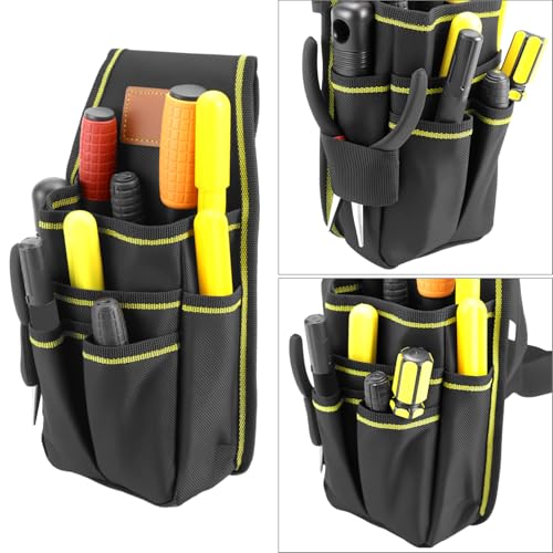 QWORK® Electrician Tool Pouch, 600D Oxford Fabric Tools Organizer, 15 Pocket Tool Pouch with Adjustable Nylon Belt 3 QWORK® Electrician Tool Pouch, 600D Oxford Fabric Tools Organizer, 15 Pocket Tool Pouch with Adjustable Nylon Belt - Image 3