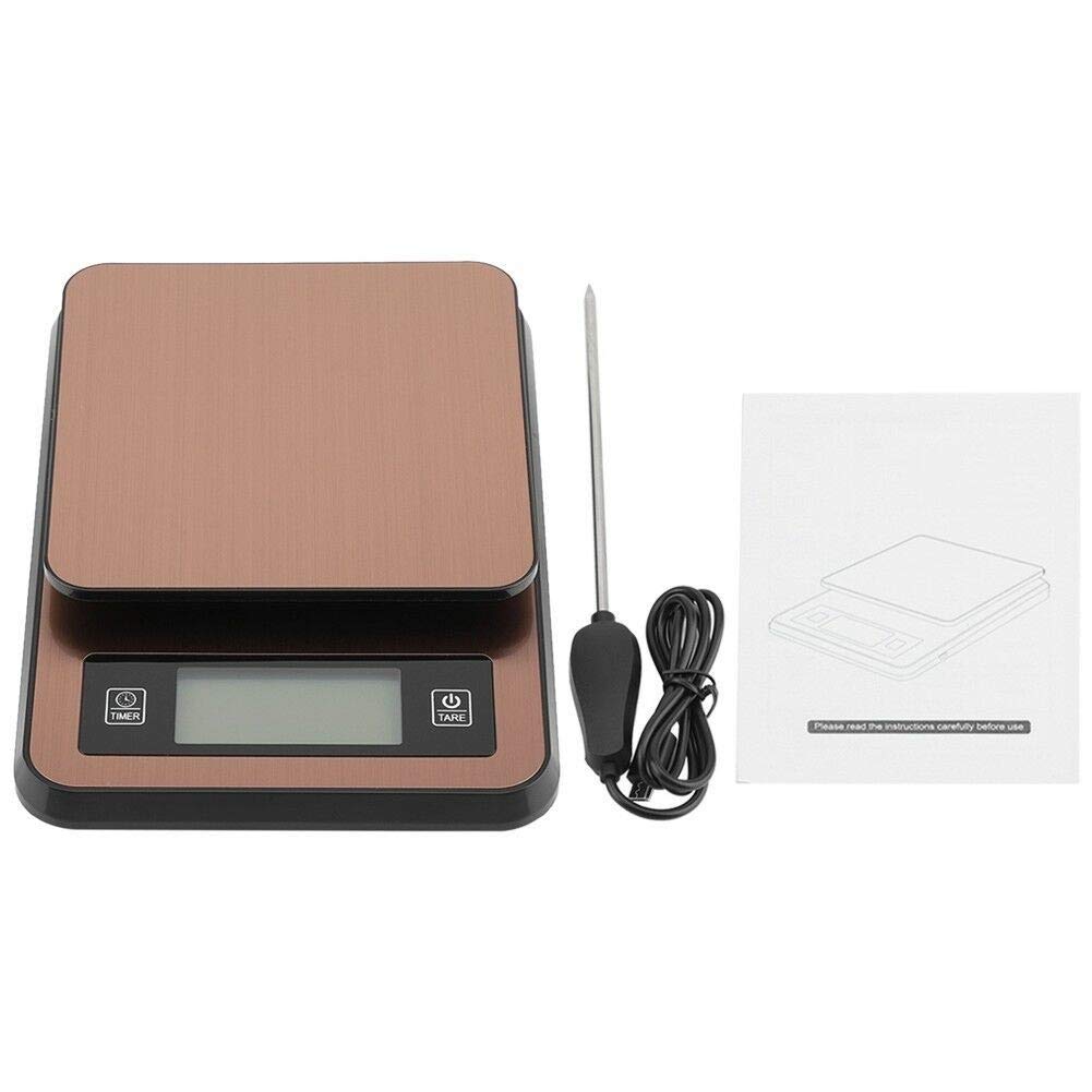 Waga elektroniczna, Wagi cyfrowe, Cyfrowa waga LED do kawy Wielofunkcyjna elektroniczna waga do pieczenia Precyzyjna waga kuchenna z funkcją pomiaru czasu 2 kg 0,1 g Dokładny pomiar