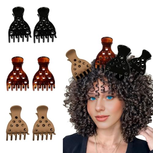 BelleVive 6 Stück Haarvolumen-Clips Ansatzclips für lockiges Haarvolumen und Krallenclips für dickes Haar Ansatzlifter für federnde Locken Haaransatzlifting-Clips ohne Knickfalten