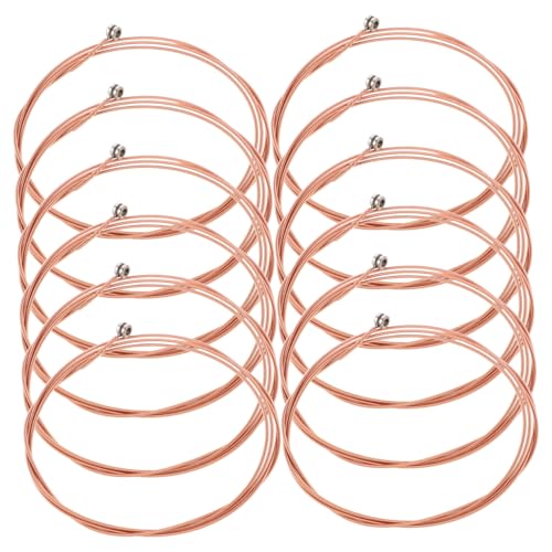 Kisangel 12Pcs Acoustic Guitar Strings Set Durable Construction for Clear Sound Easy to Install Replacement for Folk and Acoustic Guitars for All Skill Levels