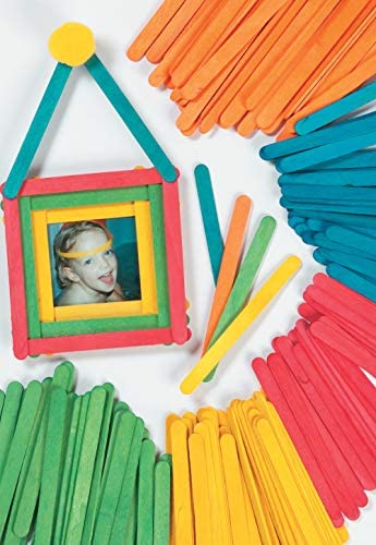 50PCS Wooden Tongue Sticks, Ice Cream Sticks Ice Cream Sticks for DIY Colorful Crafts, Strips Creativity and DIY Decoration, Kids Education - Image 4