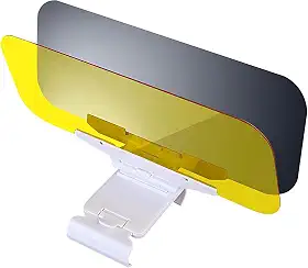 Extensor de viseira de sol polarizado dia/noite para carros/caminhões, proteção UV antirreflexo, protetor de clip-on, acrílico óptico inquebrável/redutor de calor/viseira de sol universal sem adesivo