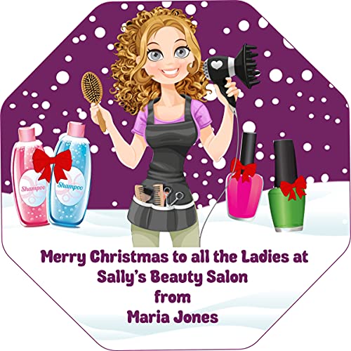 Personalised Chocolate Label Only Hairdressing / Beauty Salon Design fits Quality Street Tub No Chocolates Included