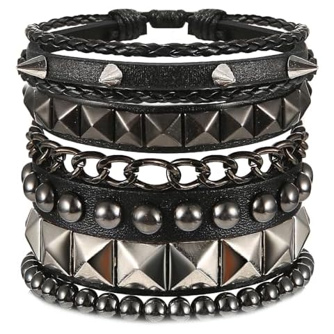 Yolev 4 Pcs Leather Bracelet Set Cover