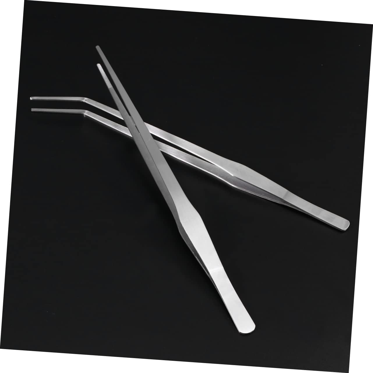 HAPINARY Stainless Steel Straight Curved Tip Tweezers 38cm Long Aquatic Plant Tongs Fish Tank Plant Tweezers Perfect for Professional Aquarists