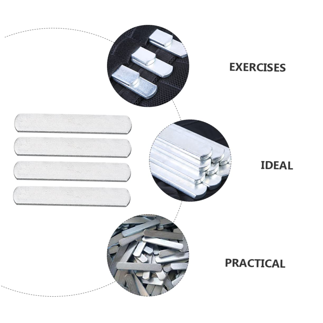 Happyyami 40 Pcs Load Bearing Plate Weighted Tape Strips Sports Weighted Vest Weighted Training Plates Racket Swing Weight Strength Training Weight Vest Leg Shin Wrist Steel Fitness Slats