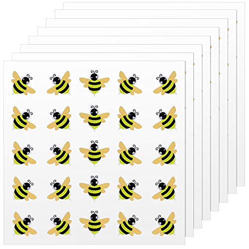 8 Sheets Bee Dimensional Stickers 3D Bee Glitter Stickers Tiny Bee Self-Adhesive Stickers Honey Bee Flatback Embellishment for DIY Craft Card Ornament Summer Decor Supplies