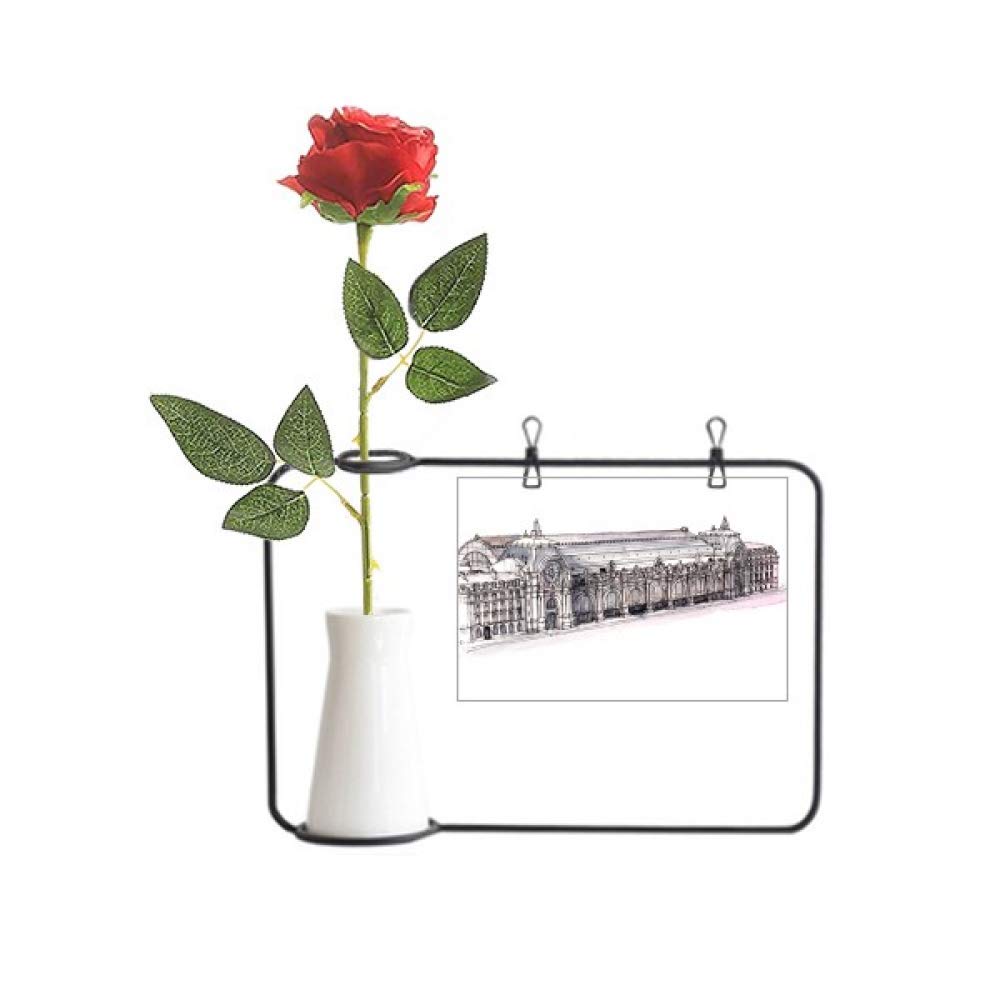 Fleur de rose artificielle à suspendre dans son vase bouteille pour décoration intérieure
